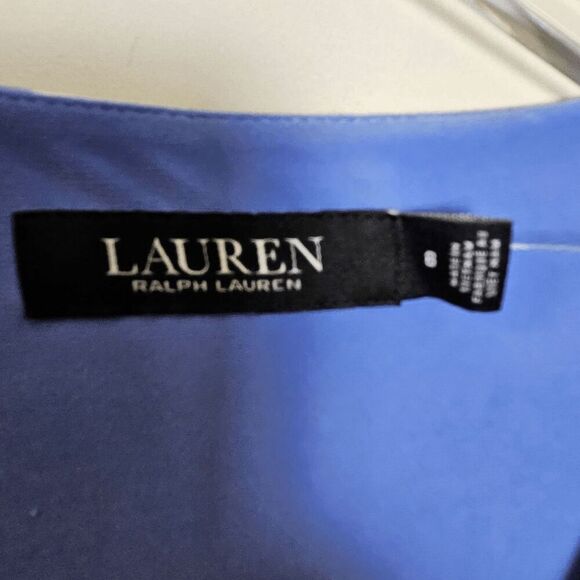 Ralph Lauren Floral Surplice Jersey Dress NWT Women's Blue/Cream Size 8 - Picture 2 of 7